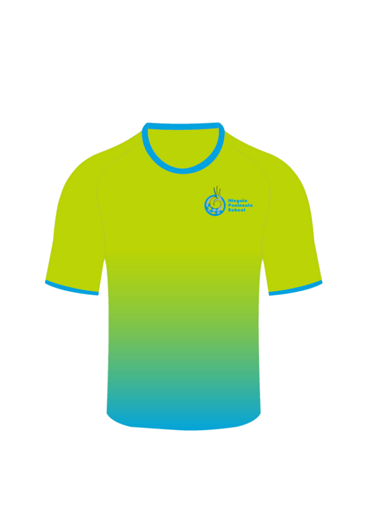 Hingaia Peninsula School Year 4-8 PE Tee Aqua/Lime
